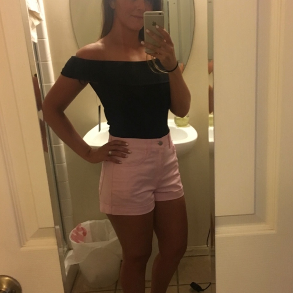 Lulus Black Off the Shoulder Bodysuit Size Small